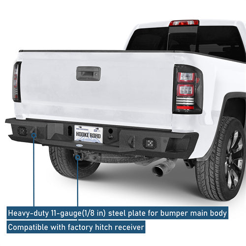 Road Trip Rear Bumper w/ LED Spotlights For 2007-2018 GMC Sierra 1500 - LandShaker4x4