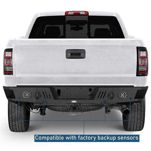 Rear Bumper w/ LED Spotlights For 2007-2018 GMC Sierra 1500 - Landshaker4x4