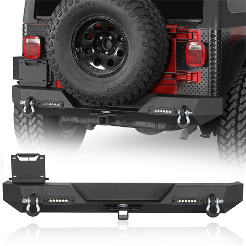Car Bumper Rear Bumper w/ LED Lights For 1997-2006 Jeep Wrangler TJ - LandShaker4x4