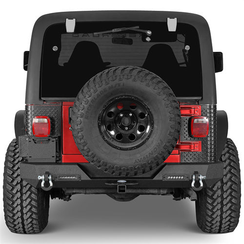 Car Bumper Rear Bumper w/ LED Lights For 1997-2006 Jeep Wrangler TJ - LandShaker4x4