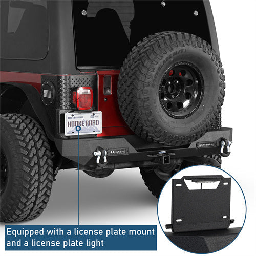 Car Bumper Rear Bumper w/ LED Lights For 1997-2006 Jeep Wrangler TJ - LandShaker4x4