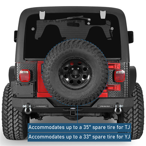 Car Bumper Rear Bumper w/ LED Lights For 1997-2006 Jeep Wrangler TJ - LandShaker4x4