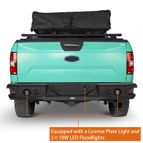 Rear Bumper w/ LED Floodlights (18-20 Ford F-150, Excluding Raptor) - LandShaker