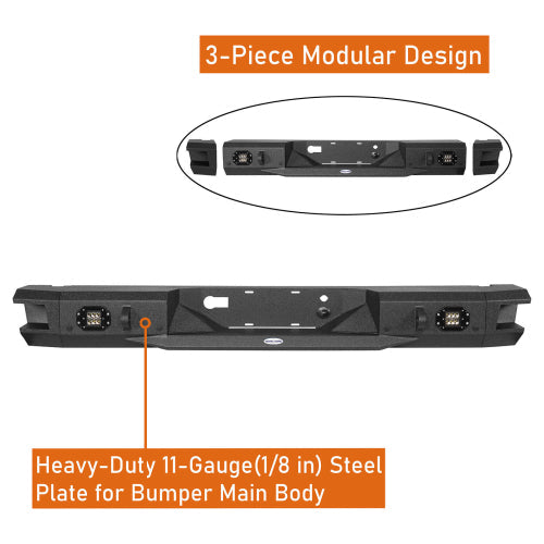 Rear Bumper w/ LED Floodlights (18-20 Ford F-150, Excluding Raptor) - LandShaker