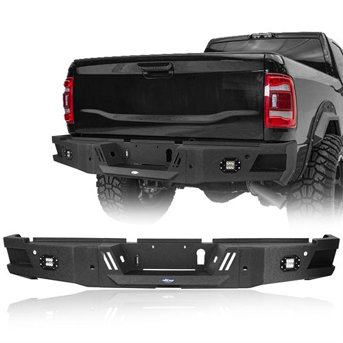 Rear Bumper w/OEM Sensor Holes & LED Floodlights(19-24 Ram 2500)-LandShaker