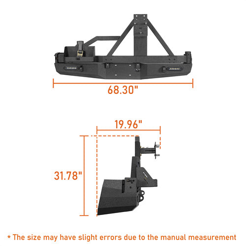 Full Width Front Bumper & Rear Bumper w/Swing Out Tire Carrier(05-11 Toyota Tacoma)-LandShaker