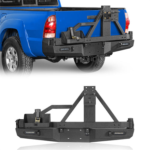 Full Width Front Bumper & Rear Bumper w/Swing Out Tire Carrier(05-11 Toyota Tacoma)-LandShaker