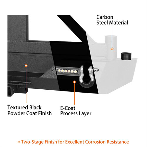 Explorer Rear Bumper w/Tire Carrier For 1987-2006 Jeep Wrangler YJ TJ-LandShaker
