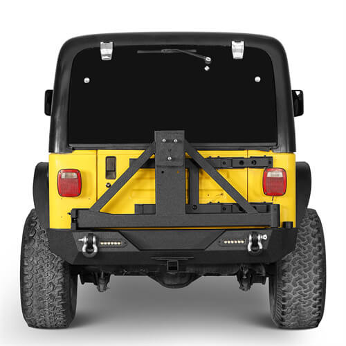 Explorer Rear Bumper w/Tire Carrier For 1987-2006 Jeep Wrangler YJ TJ-LandShaker