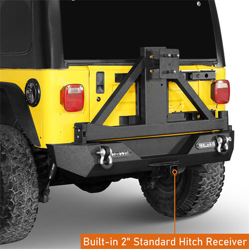 Explorer Rear Bumper w/Tire Carrier For 1987-2006 Jeep Wrangler YJ TJ-LandShaker
