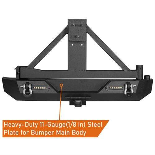 Explorer Rear Bumper w/Tire Carrier For 1987-2006 Jeep Wrangler YJ TJ-LandShaker