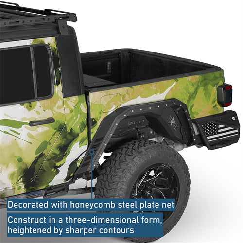 Armour Style Rear Fender Flares For 2020-2025 Jeep Gladiator JT - Ultralisk4x4
