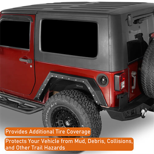 Bulwark Rear Fender Flares For 2007-2018 Jeep Wrangler JK 2-Door - LandShaker