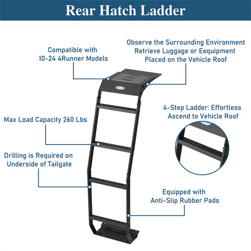 Rear Hatch Ladder (10-24 Toyota 4Runner) - LandShaker
