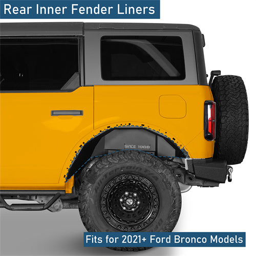 Rear Inner Fender Liners (21-24 Ford Bronco, Excluding Raptor) - LandShaker