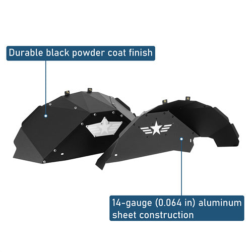 Off-road Aluminum Rear Inner Fender Liners For 2007-2018 Jeep Wrangler JK - Landshaker4x4