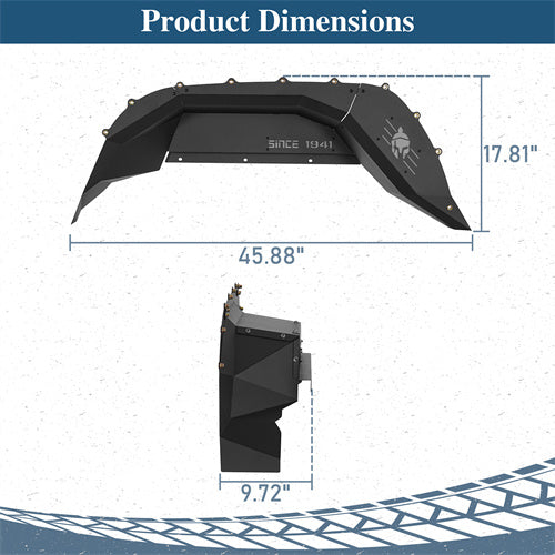 Rear Inner Fender Liners For 2018-2025 Jeep Wrangler JL / Gladiator JT - landshaker