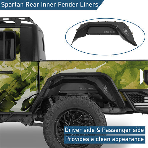 Rear Inner Fender Liners For 2018-2025 Jeep Wrangler JL / Gladiator JT - landshaker
