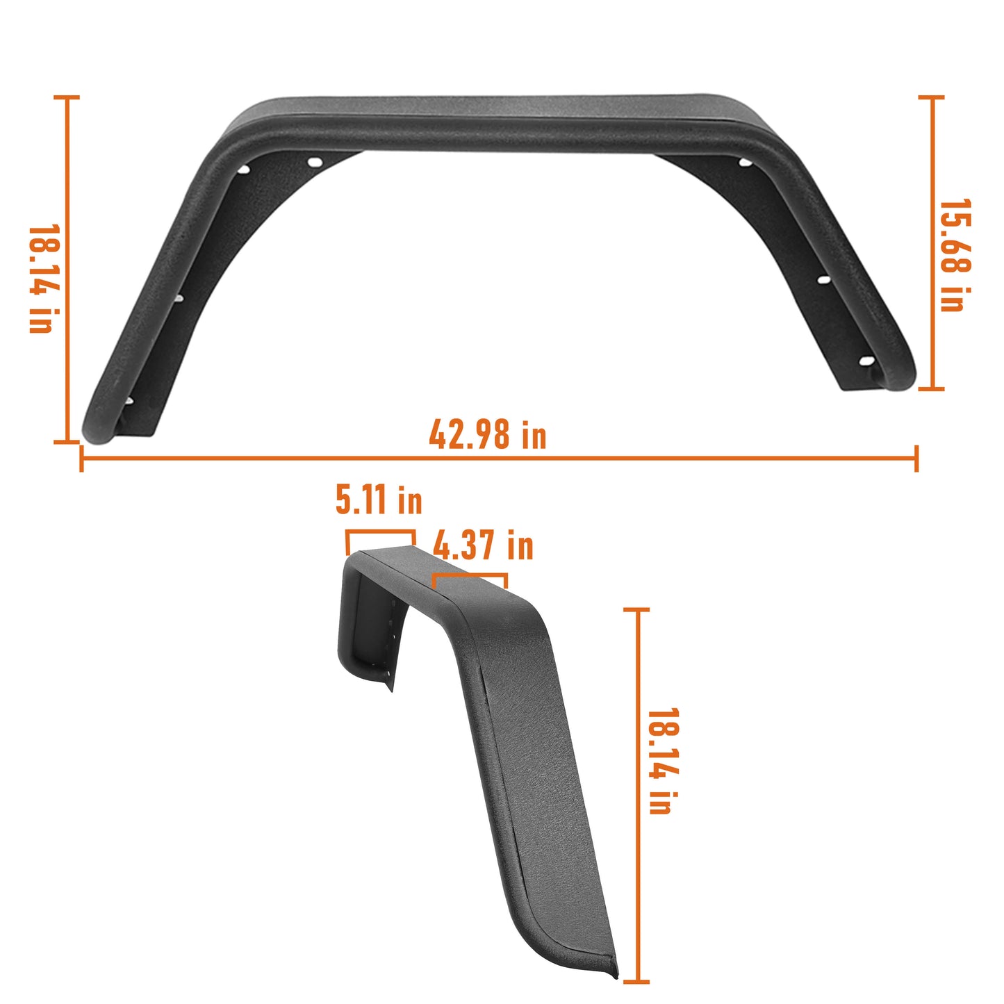 Rear Tube Fender Flares(97-06 Jeep Wrangler TJ)-LandShaker