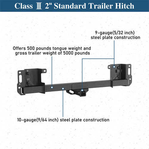 Class III Receiver Hitch with 2" Square Receiver Opening For 2015-2025 Ford F-150 - Landshaker4x4