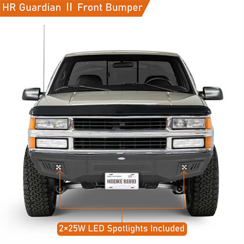 Road Trip Front Bumper w/ LED spotlights included For 1988-1998 Chevy C/K 1500 2500 3500 - LandShaker