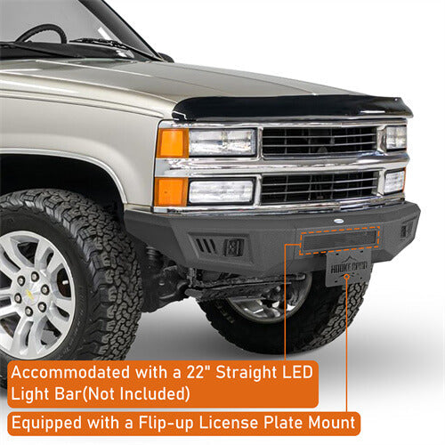 Road Trip Front Bumper w/ LED spotlights included For 1988-1998 Chevy C/K 1500 2500 3500 - LandShaker