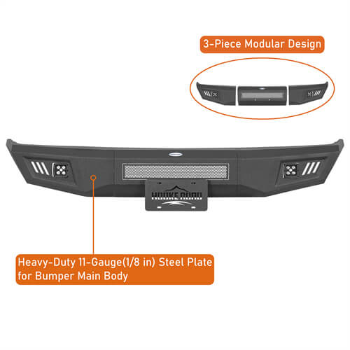 Road Trip Front Bumper w/ LED spotlights included For 1988-1998 Chevy C/K 1500 2500 3500 - LandShaker