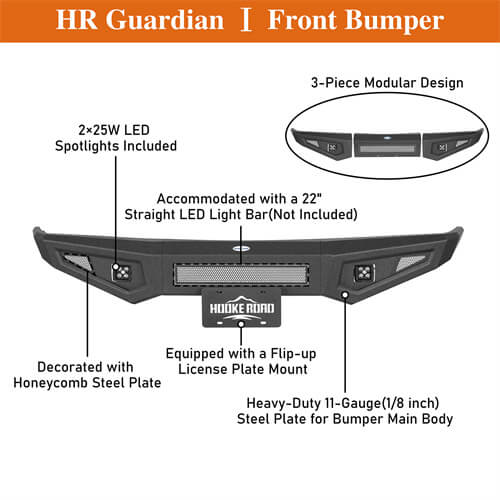Road Trip Front Bumper For 1988-1998 Chevy C/K 1500 2500 3500 & GMC Sierra 1500 2500 3500 - LandShaker4x4