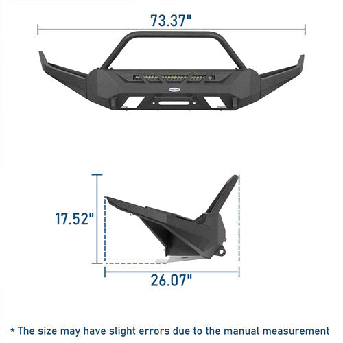 Road Trip Front Bumper w/ Winch Plate For 2016-2023 Toyota Tacoma 3rd Gen - Ultralisk4x4