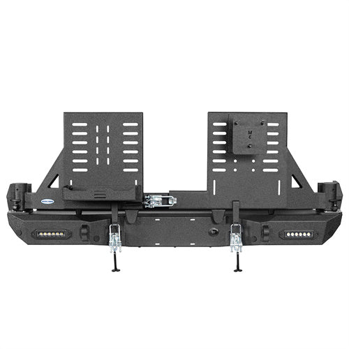 Road Trip Rear Bumper w/ Dual Swing Arms & Tire Carrier & 5.3-Gallon Jerry Can Holder For 2016-2023 Toyota Tacoma - Landshaker4x4