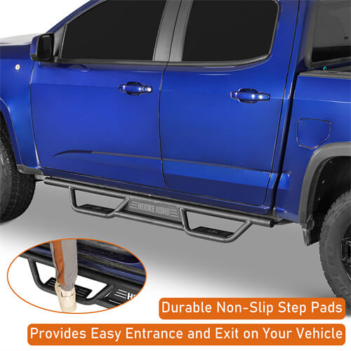 Road Trip Nerf Side Step Bars For 2015-2025 Chevy Colorado Crew Cab & GMC Canyon Crew Cab - LandShaker