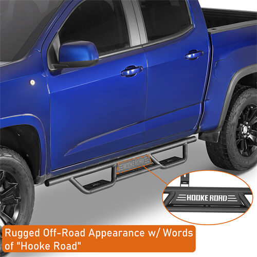 Road Trip Nerf Side Step Bars For 2015-2025 Chevy Colorado Crew Cab & GMC Canyon Crew Cab - LandShaker