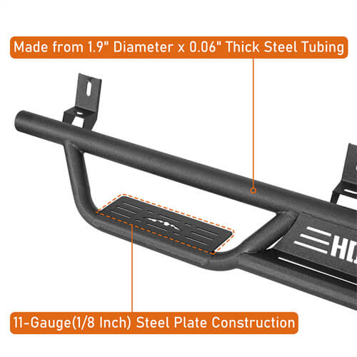 Road Trip Nerf Side Step Bars For 2015-2025 Chevy Colorado Crew Cab & GMC Canyon Crew Cab - LandShaker