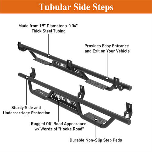 Road Trip Nerf Side Step Bars For 2015-2025 Chevy Colorado Crew Cab & GMC Canyon Crew Cab - LandShaker