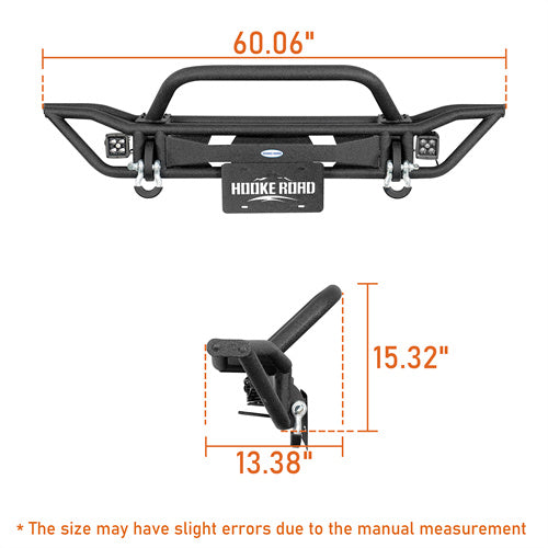 Road Trip Tubular Front Bumper w/ LED Spotlights For 1997-2006 Jeep Wrangler TJ - LandShaker4x4