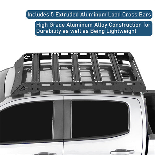 Road Trip Versatile Roof Rack For 2015-2022 with Chevy Colorado GMC Canyon Crew Cab - LandShaker4x4