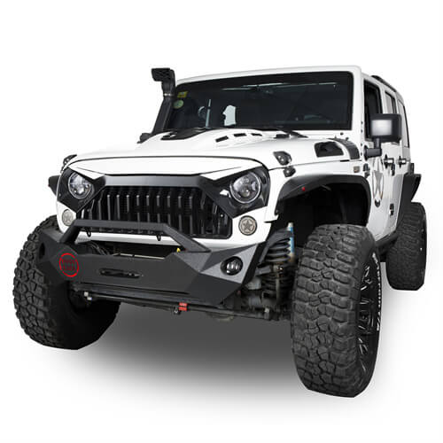 Rock Crawler Stubby Front Bumper & Different Trail Rear Bumper Combo(07-18 Jeep Wrangler JK JKU)-LandShaker