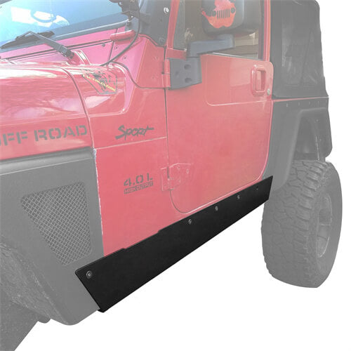 Textured Steel Rock Slider Rock Guard Body Armor Fit(97-06 Jeep Wrangler TJ,Excluding Unlimited LJ)-LandShaker