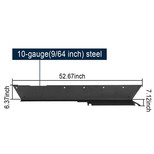 Textured Steel Rock Slider Rock Guard Body Armor Fit(97-06 Jeep Wrangler TJ,Excluding Unlimited LJ)-LandShaker