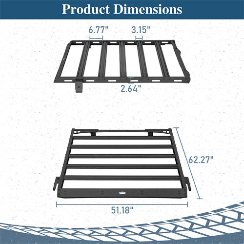 Aluminum Roof Rack For 1987-1995 Jeep Wrangler YJ Hardtop - landshaker