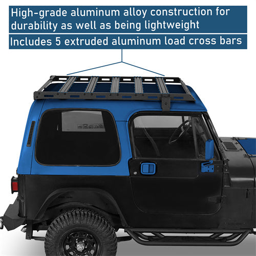 Aluminum Roof Rack For 1987-1995 Jeep Wrangler YJ Hardtop - landshaker