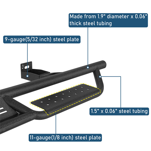 Nerf Side Step Bars For 1992-1999 Chevy Suburban (Excluding K2500 Suburban) - Landshaker4x4