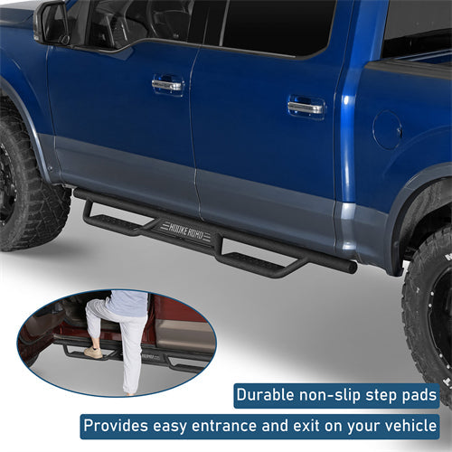 Nerf Side Step Bars For 2015-2024 Ford F-150 SuperCrew / 2017-2024 F-250 F-350 Crew Cab - Landshaker4x4