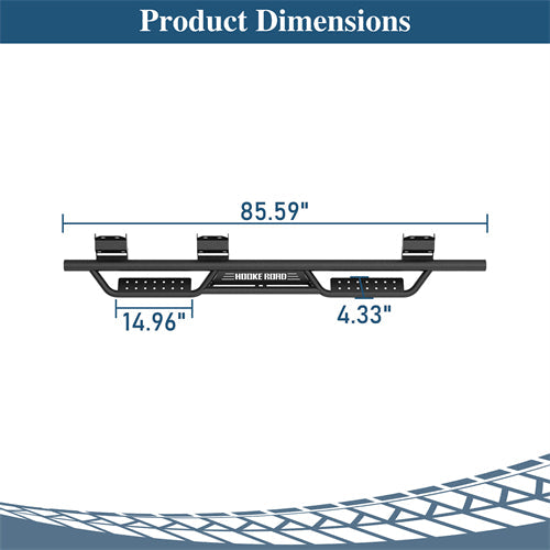 Nerf Side Step Bars For 2015-2024 Ford F-150 SuperCrew / 2017-2024 F-250 F-350 Crew Cab - Landshaker4x4