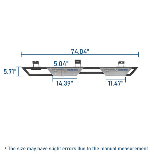 Off-road BladeX Series Nerf Side Step Bars For 2018-2025 Jeep Wrangler JL 4-Door - Landshaker4x4