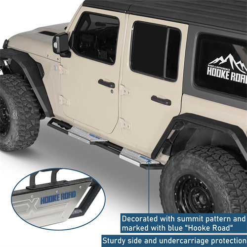 Off-road BladeX Series Nerf Side Step Bars For 2018-2025 Jeep Wrangler JL 4-Door - Landshaker4x4