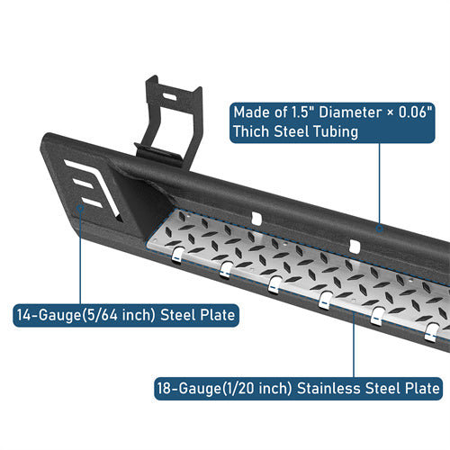Off Road Side Step Bars For 2009-2018 Ram 1500 & 2019-2024 Ram 1500 Classic & 2010-2024 Ram 2500/3500 Crew Cab - LandShaker