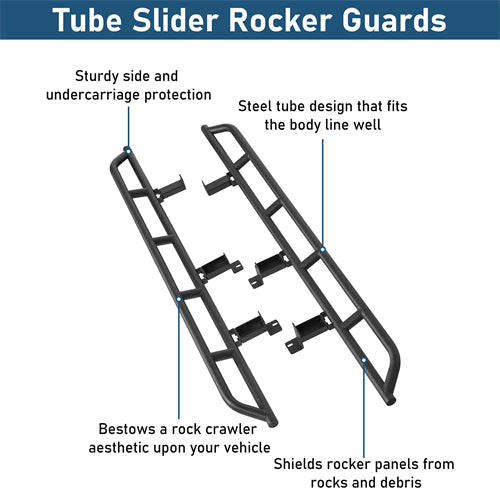 Tube Slider Rocker Guards For 1992-1999 Chevy Suburban (Excluding K2500 Suburban) - Landshaker4x4