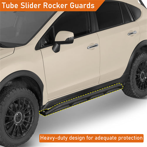 Tube Slider Rocker Guards For 2013-2017 Subaru XV Crosstrek - Landshaker4x4