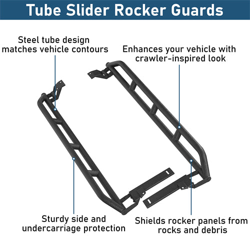 Tube Slider Rocker Guards For 2013-2017 Subaru XV Crosstrek - Landshaker4x4